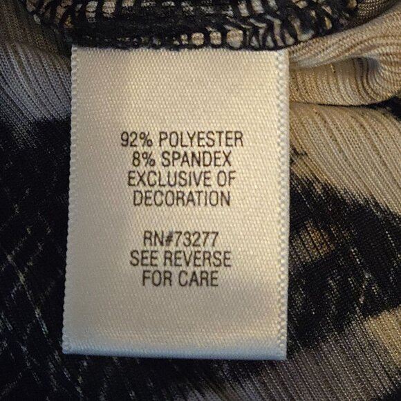 Dana Buchman Large Top 3/4 Sleeves Slit Under Arm Hi Lo Hem Keyhole Gold Bar EUC - Picture 6 of 7